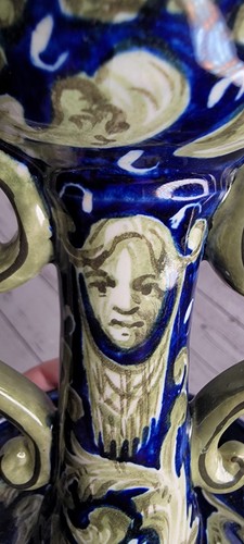 Italian Pottery Candlestick Holder Capodimonte Style Majolica Unsigned - Picture 9 of 9