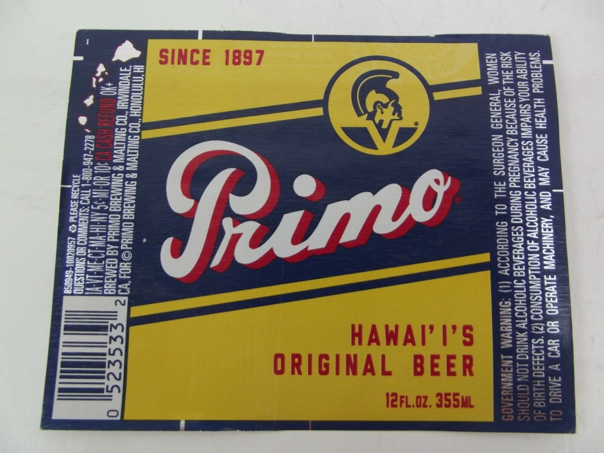 ハワイ　プリモビール　ビンテージサイン Primo Beer Bottle Label Hawaii's Original Beer Hawaii