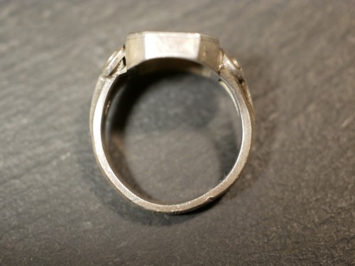 Top 800 Silber Ring Siegelring Buchsraben Initialen WH HW Jugendstil Art Deco - Bild 9 von 12