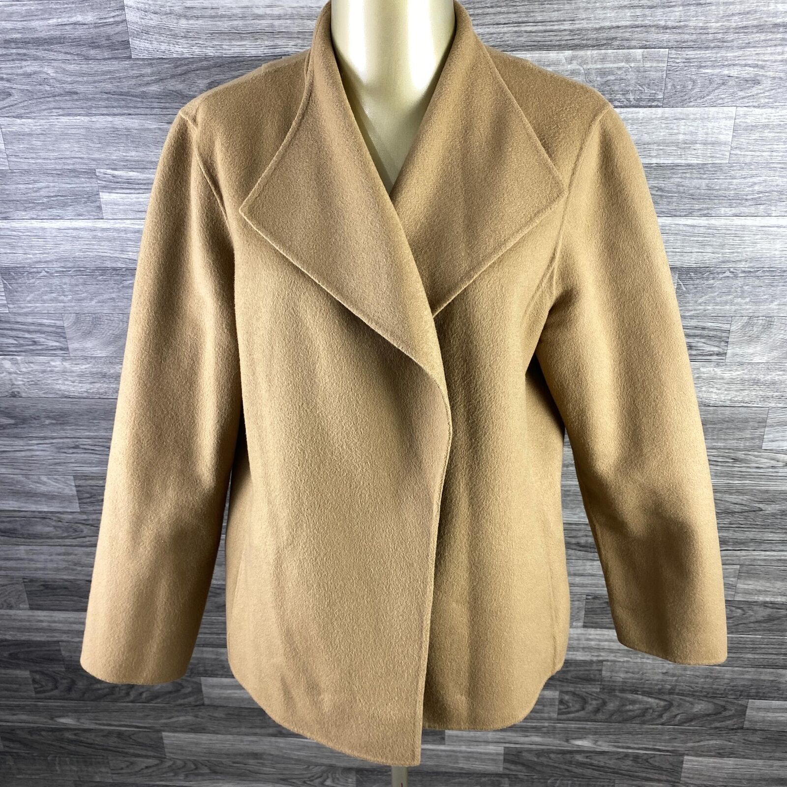TALBOTS Collar Khaki/Tan Wool Coat Jacket Women's Size 12 Petites