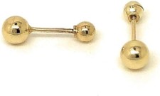 14K Yellow Gold 2mm Polished Tiny Ball Bead Unisex Stud Earrings