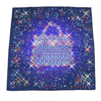 Hermes Magic Kelly Silk Scarf 90cm Marine Violet Turquoise Purple Mosaic