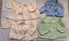 Lot Of 10 Vintage knit Crochet Baby Girls Clothes