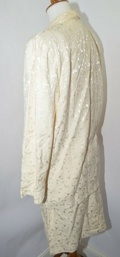 VTG 70s 80s Michael Blair ILGWU Ivory Floral Mother Bride Suit Womens 9 10 - Picture 5 of 10
