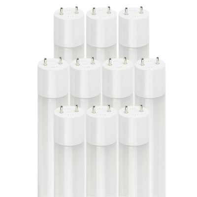 10Pack 4FT T8 LED PlugandPlay Tube Light Bulb, Shatterproof, 14W, 3000K, E26 G13