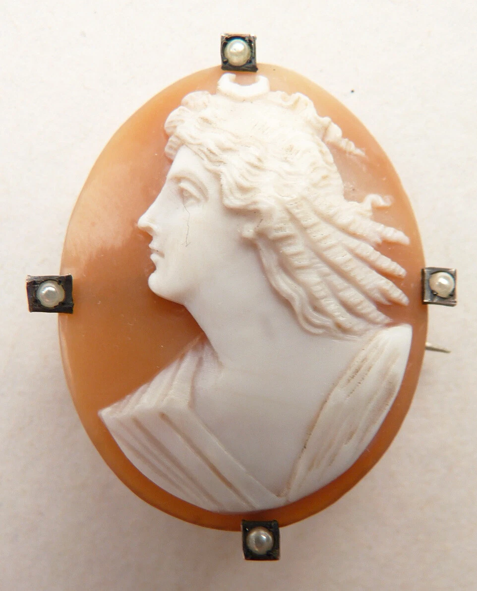 Broche Vintage Camée Broche Femme Vintage Camée Noir Et Bronze - Bijou Victorien Émaillé Avec Relief, Décoratif Pour Vêtements Et Accessoires Broche Reine Bronze