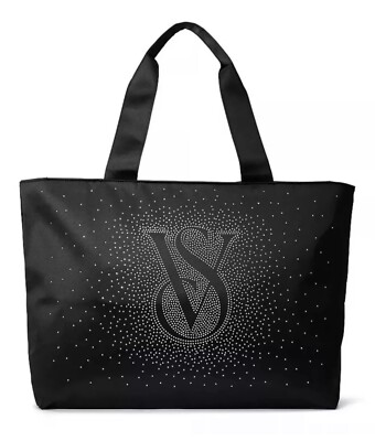 Victoria's Secret Cozy Sherpa Bow Blanket & Black Shine Zippered