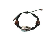 Metal Wood Skull Bracelet 1256-20 Q4