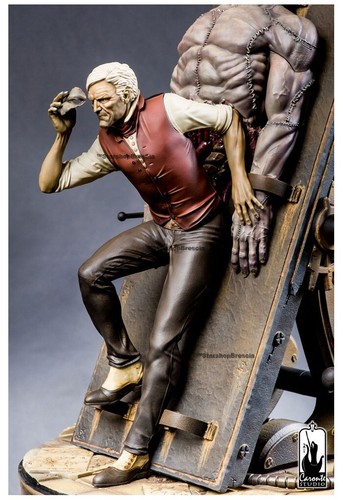UNIVERSAL MONSTERS Dr. Victor Frankenstein 1/4 Polystone Statue Caronte Studios - Foto 9 di 9