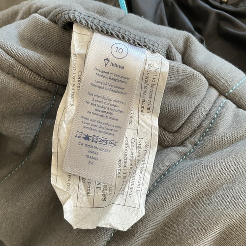IVIVVA BY LULULEMON GRAY &Teal, Ready to Repel REVERSIBLE HOODED JACKET SIZE 10 - Picture 6 of 10