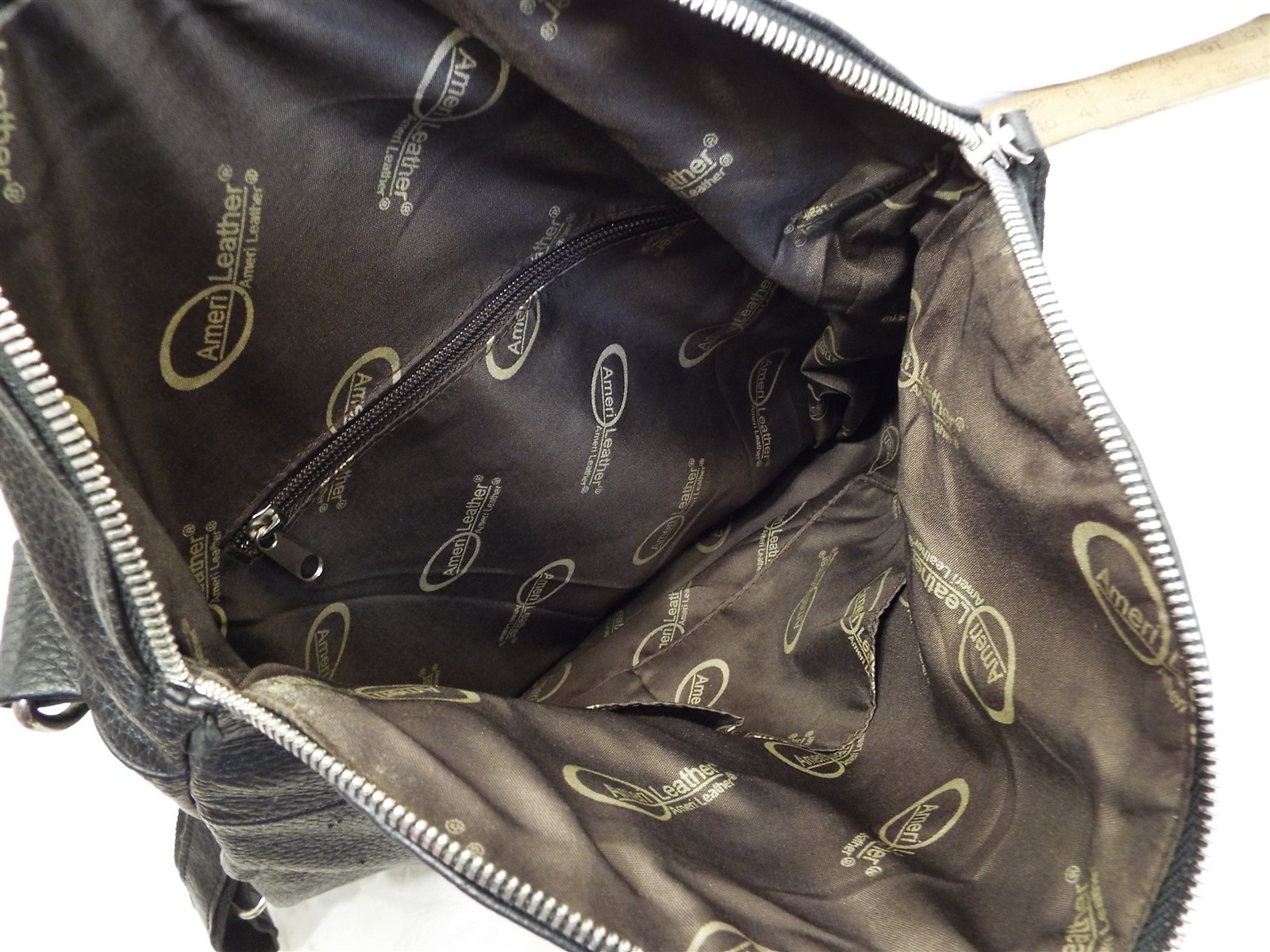 Ameri Leather Black Backpack Purse Satchel Hand B… - image 3