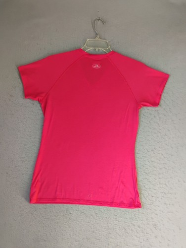 Top donna Under Armour rosso medio Heat Gear Tech manica corta sciolto scollo a V - Foto 8 di 11