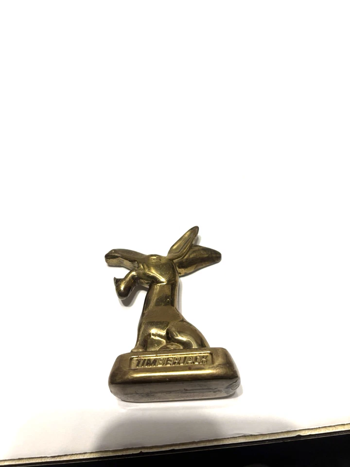 Abridor de botellas o publicidad de estatua de burro Timberjack de latón macizo vintage años 50 Foto 3 de 4