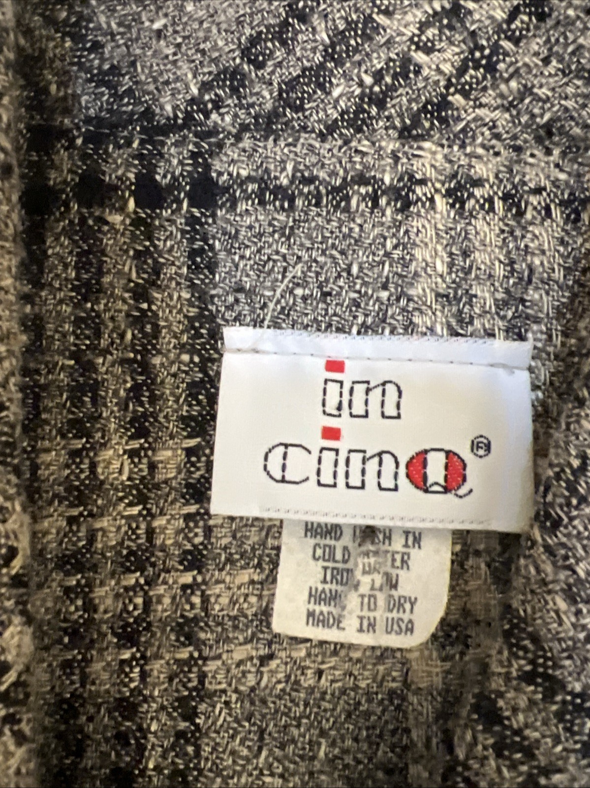 Vintage In Cinq Women’s Skirt Suit Size 8  Plaid Tweed Jacket Pencil Skirt Set