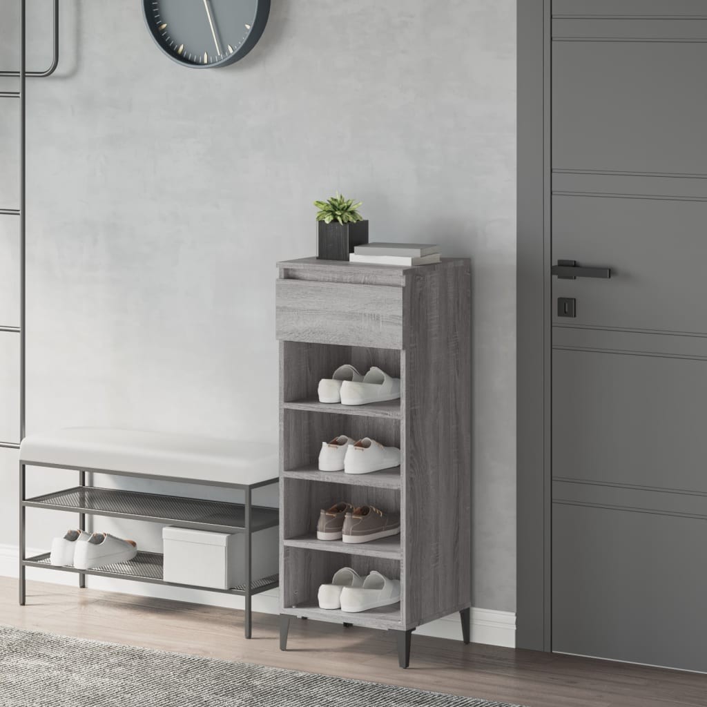 Mobile Scarpiera Moderna Grigio Sonoma 40x36x105 cm Salvaspazio