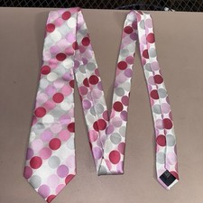 Hi-Tie 100 Silk Polka Dot Necktie Pink Red Gray Jacquard Men s Tie 59
