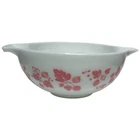 Vintage PYREX Pink Gooseberry Cinderella Bowl #443 2.5 Qt 1957-1966 Glass USA