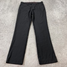Alberto Cardinali Straight Dress Pant Men's Size W30xL31 Black Flat Front Casual
