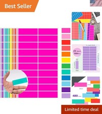 Colored Label Sticker in 12 Colors,3 x 1 Inch Rectangle Color- Coding Labels,...