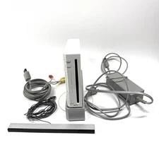 Nintendo Wii RVL 001 Console White with Stand, AC Adapter, Cords, Tested Working