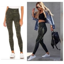 Spanx Leggings Womens Small Green Camo Seamless High Rise Look At Me Now EXCLNT