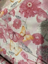 Joann Pink And Yellow Butterfly With Flowers Cotton By The Yard