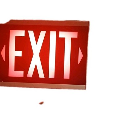 Hughey & Phillips Metal Wall Mount Incandescent EXIT Sign Red Lens 110.335