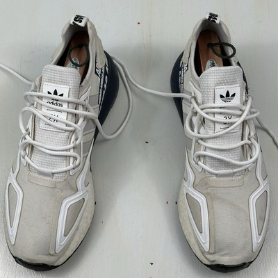 Size 9 - adidas ZX 2K Boost Bold Logo Graphic - White Navy for