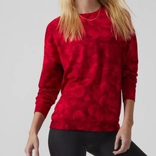 Athleta Womens Floral Balance Crewneck Sweatshirt Size M Stretch Active Athletic