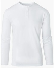 True Classic Henley Men's Long Sleeve White Extra Large XL