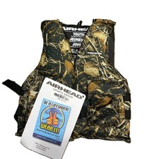 Airhead Sport Life Vest with Pockets Camo Youth Size 55-88 lb