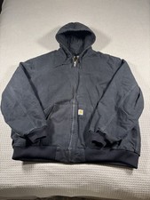 Carhartt Men's 3XL Jacket J140 BLK Black Hooded Canvas Made in USA