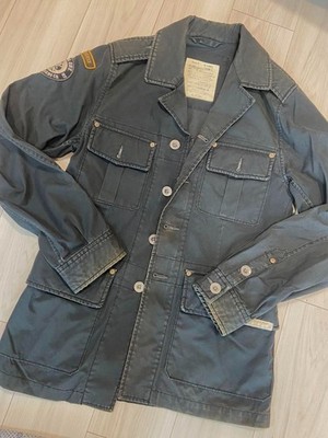 Polo Ralph Lauren Military Jacke Größe M Farbe Navy Patch Knopf Mode Herren