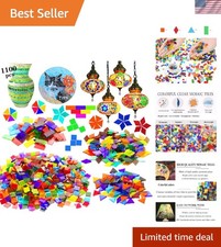 1100 Pcs Glass Mosaic Tiles - Colorful Craft Supplies for DIY Art