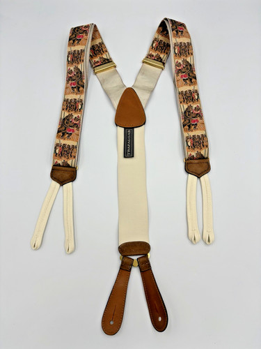 Vintage Trafalgar The Bear Circus Suspenders Mens Limited Edition Silk Leather
