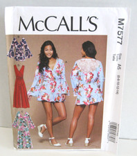 McCall's 7577 Romper Jumpsuit w/ Sleeve Options, Belt Pattern Misses' 6-14 UC