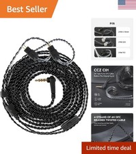 2M Braided IEM Cable with Integrated Mic - Compatible with Moondrop  KZ Models