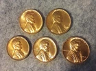 1945S, 1956D, 1957, 1957D, 1958   AU/BU Wheat Pennies