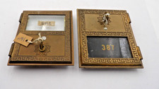 2 Vintage P O Mailbox Doors Brass 5-1/2x6-1/2 National Corbin