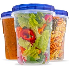 Plastic Food Deli Containers With Twist Top Lids - 32 Oz - 3 Pack - Soup