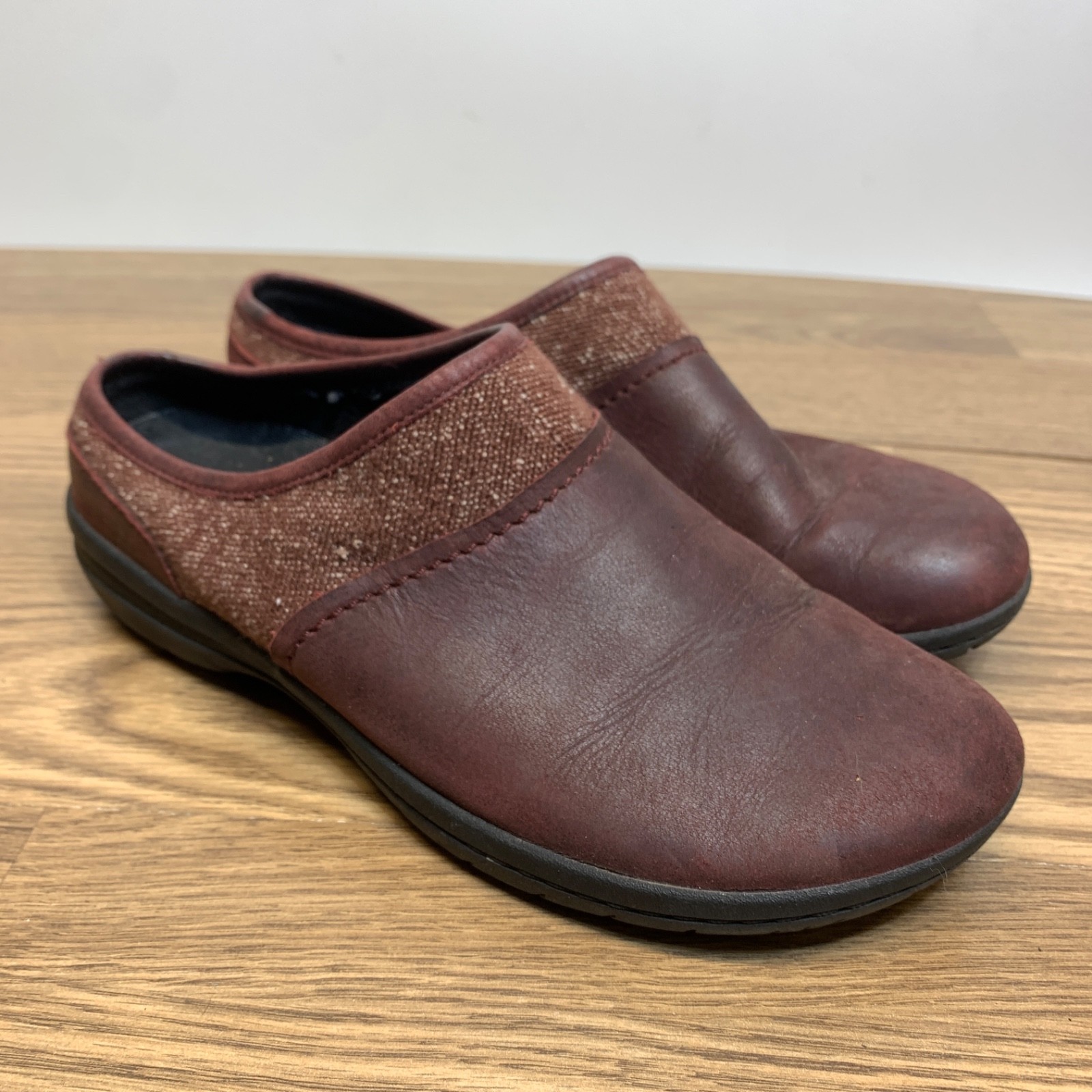 Merrell Encore Kassie Slide zoccoli scarpe slip on donna pelle rossa taglia 7 5 J16846