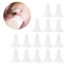 Pet Feeding Bottle Nipple, 15Pcs Silicone Baby Cat Dog Milk Nursing Bottle Ni...