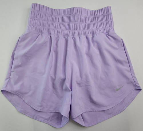 Nike Womens Purple 3" High Waist Brief Lined Athletic Shorts Size M DX6642-512