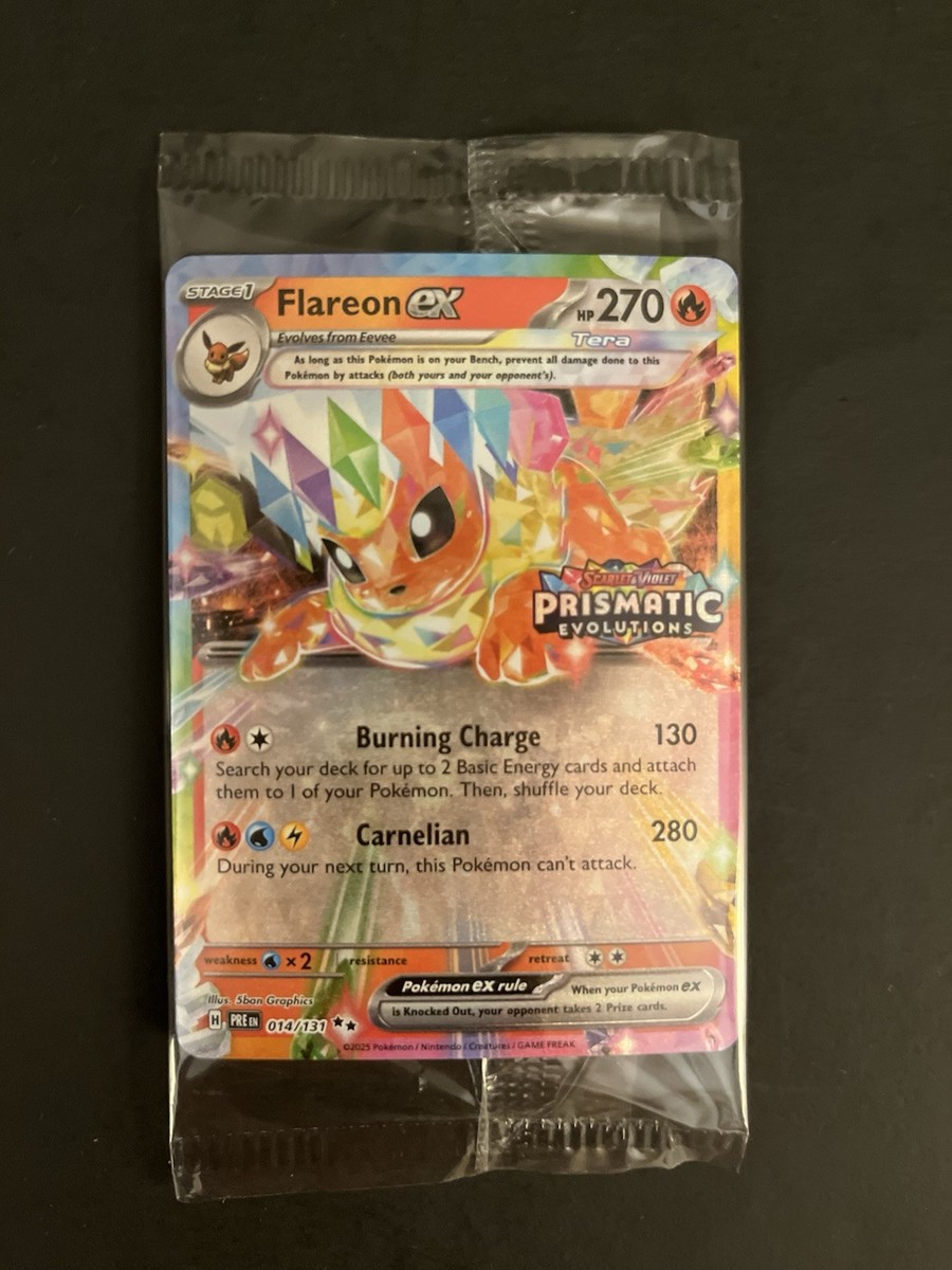 POKEMON FLAREON ex 14/131-STAMPED PRISMATIC EVOLUTIONS-SURPRISE