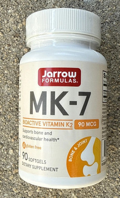 Jarrow Formulas MK-7 Softgels - 90mcg - 90 Count - Exp: 10/26