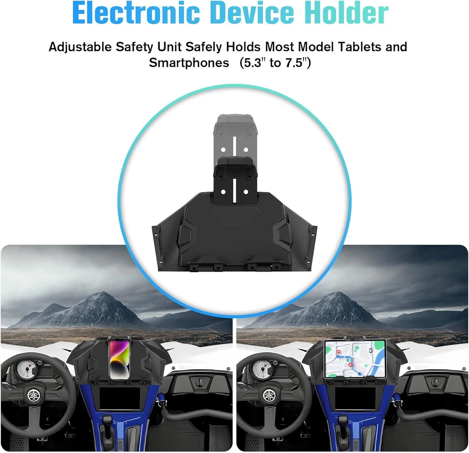 Soportes de Dispositivos Eléctricos con Caja de Almacenamiento Bandeja Organizadora para Yamaha YXZ 1000, GPS  Foto 2 de 4