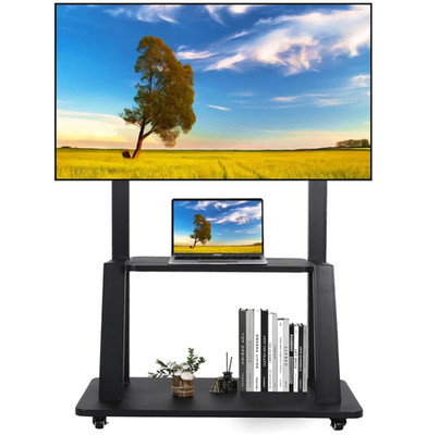 Soporte TV con Ruedas para 32-75'', Altura Ajustable, Estante, Soporta 100 lb
