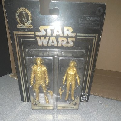 Hasbro Star Wars Commemorative Edition Gold Han Solo & Princess Leia Set 1980