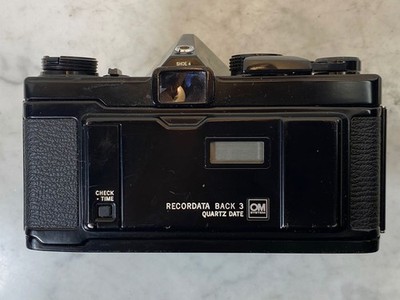 OLYMPUS OM-1N Black Film Camera. 50mm f1.8 Lens + Recordata Back 3