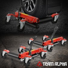 2 Piezas Rueda 9" Hidráulica Vehículo Posicionamiento Coche Patín Dolly Neumático Gato 1500LBS